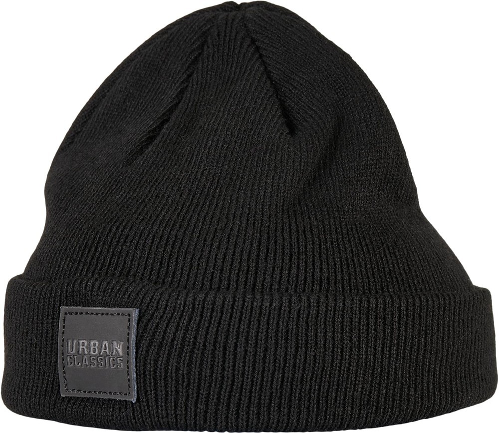 UrbanClassicsKinderMtzeLogopatchBeanieKids2-PackBlackRoyalBlue