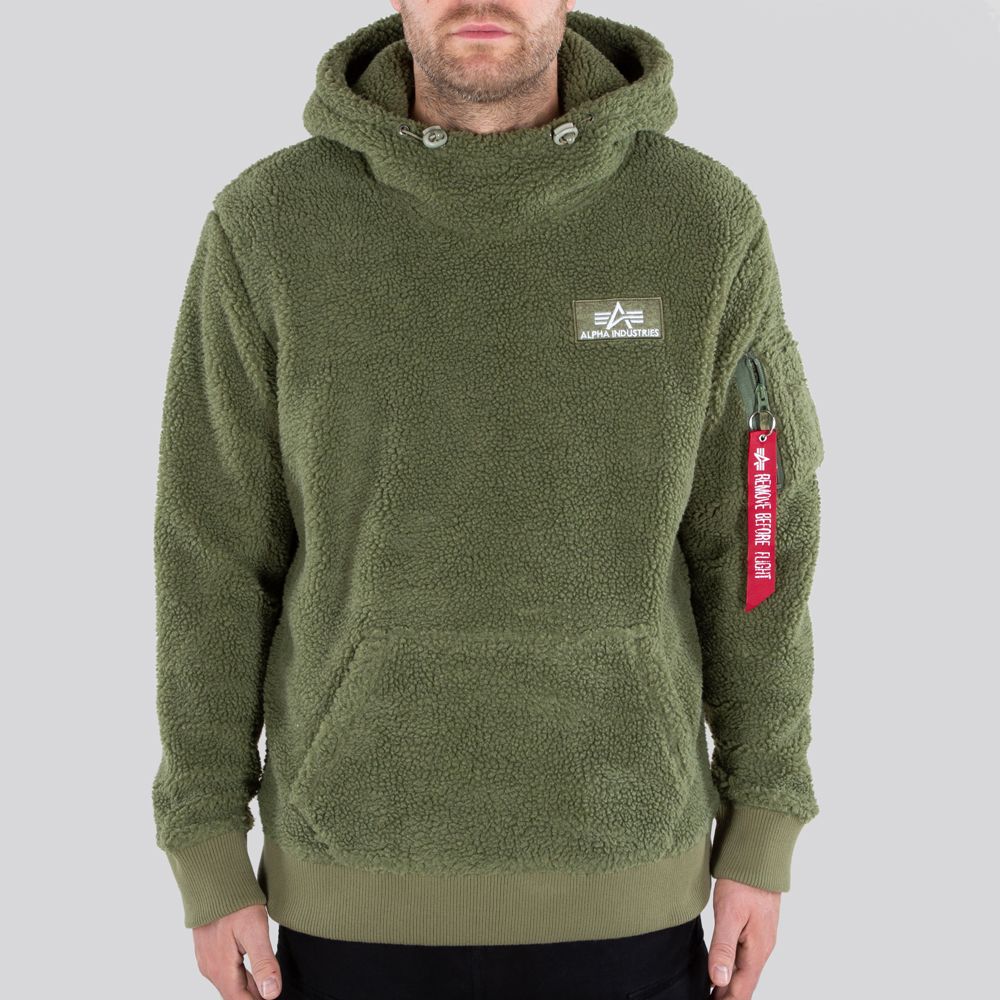AlphaIndustriesSweatshirtTeddyHoodySage-Green
