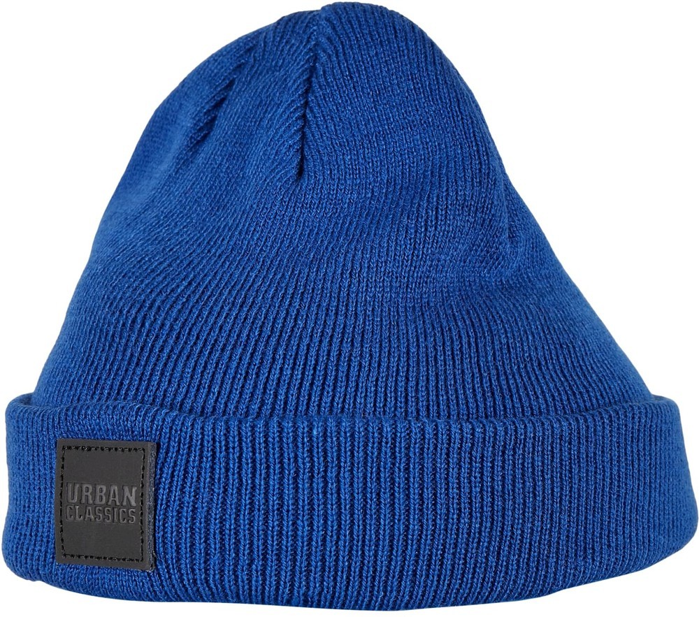 UrbanClassicsKinderMtzeLogopatchBeanieKids2-PackBlackRoyalBlue