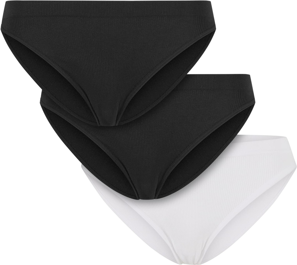 UrbanClassicsDamenLadiesRipSlip3-PackTB7665BBlackBlackWhite-L