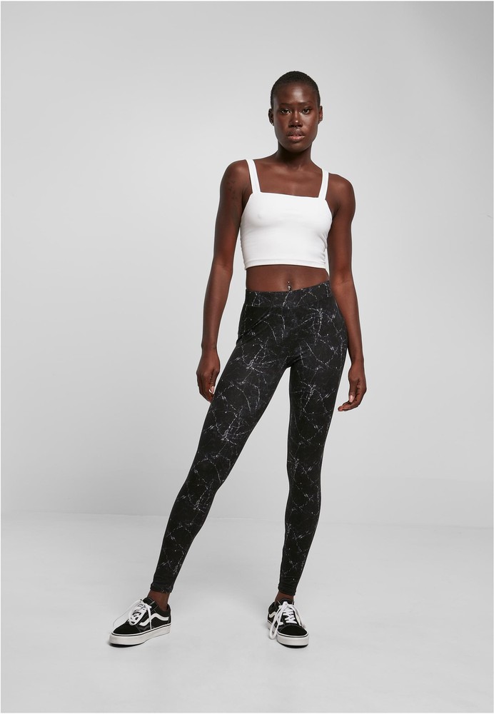 UrbanClassicsDamenLadiesSoftAopLeggingsBlackmarble-3XL