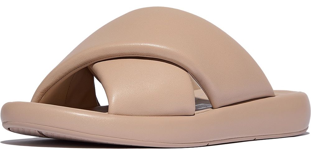 FitFlopDamenSandalenIqushionD-LuxePaddedLeatherCrossSlidesJB5