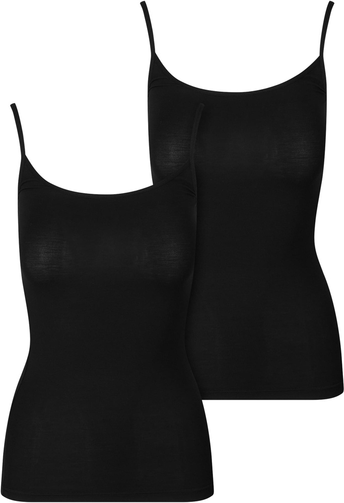 UrbanClassicsDamenLadiesNaturalFibreTankTop2-PackTB7675ABlackBlack-L