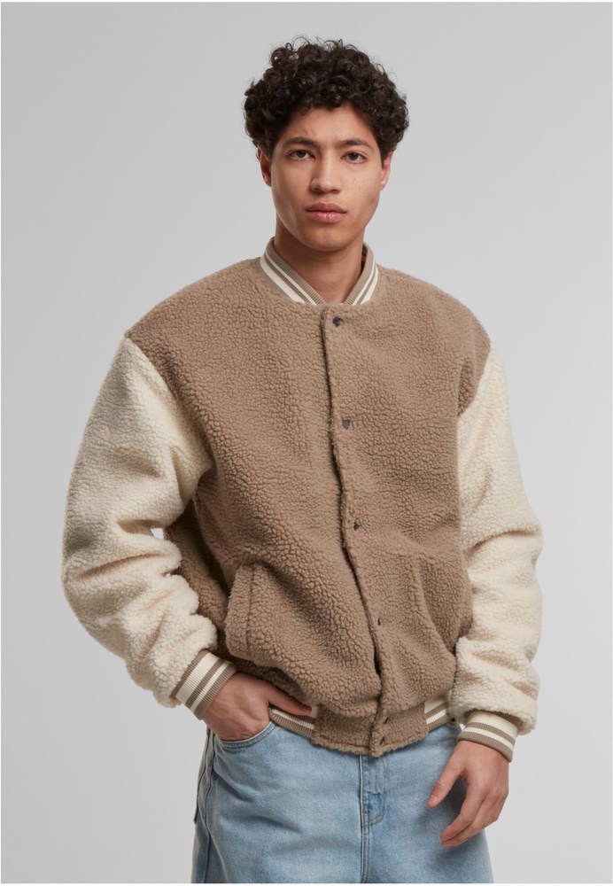 UrbanClassicsJackeTeddyCollegeJacketTB7943Darktaupe-3XL