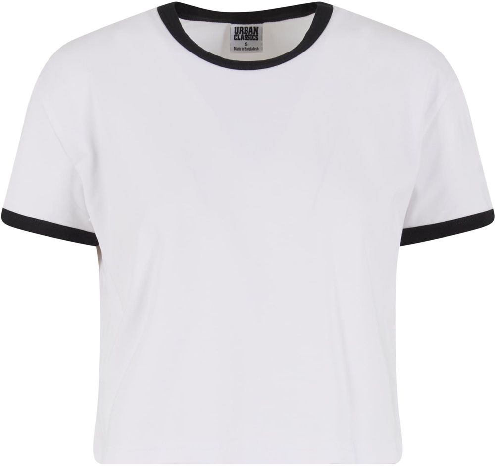 UrbanClassicsDamenLadiesContrastRetroT-ShirtTB7492WhiteBlack-3XL