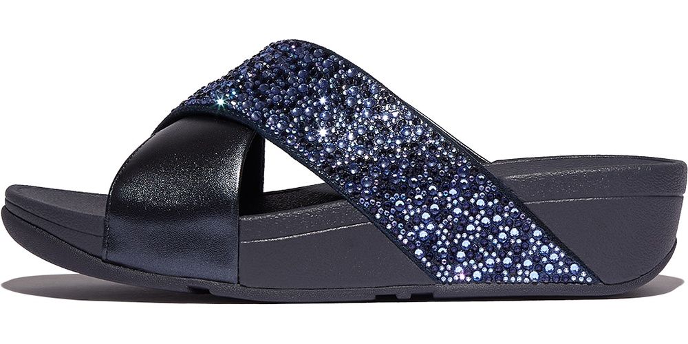 FitFlopDamenSandalenLuluCrystal-MixMetallicCrossSlidesJE2