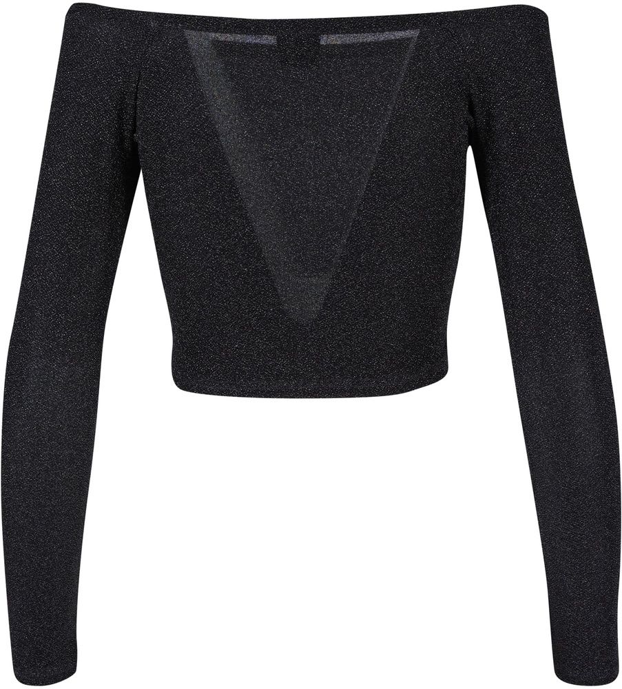 UrbanClassicsDamenLadiesOffShoulderGlitterLongsleeveTB6125Black-3XL