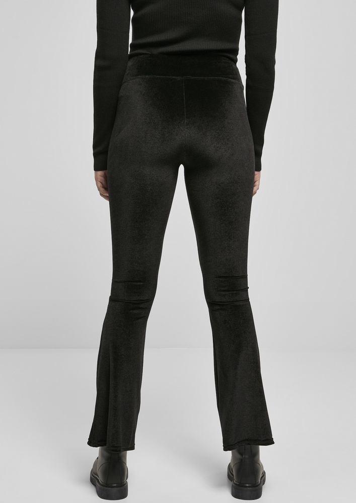UrbanClassicsDamenLeggingsLadiesHighWaistVelvetBootCutLeggingsBlack