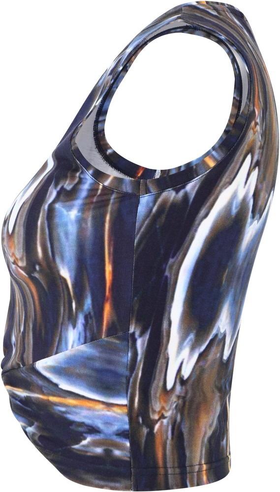 FilaDamenTopCestasAopCroppedTopBlueMeltingAOP