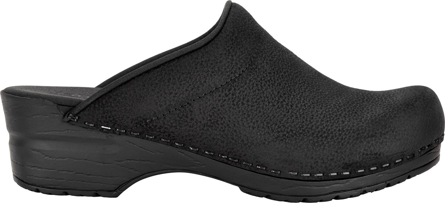 SanitaDamenOffenerClogOriginal-SonjaTexturedOilOpBlack