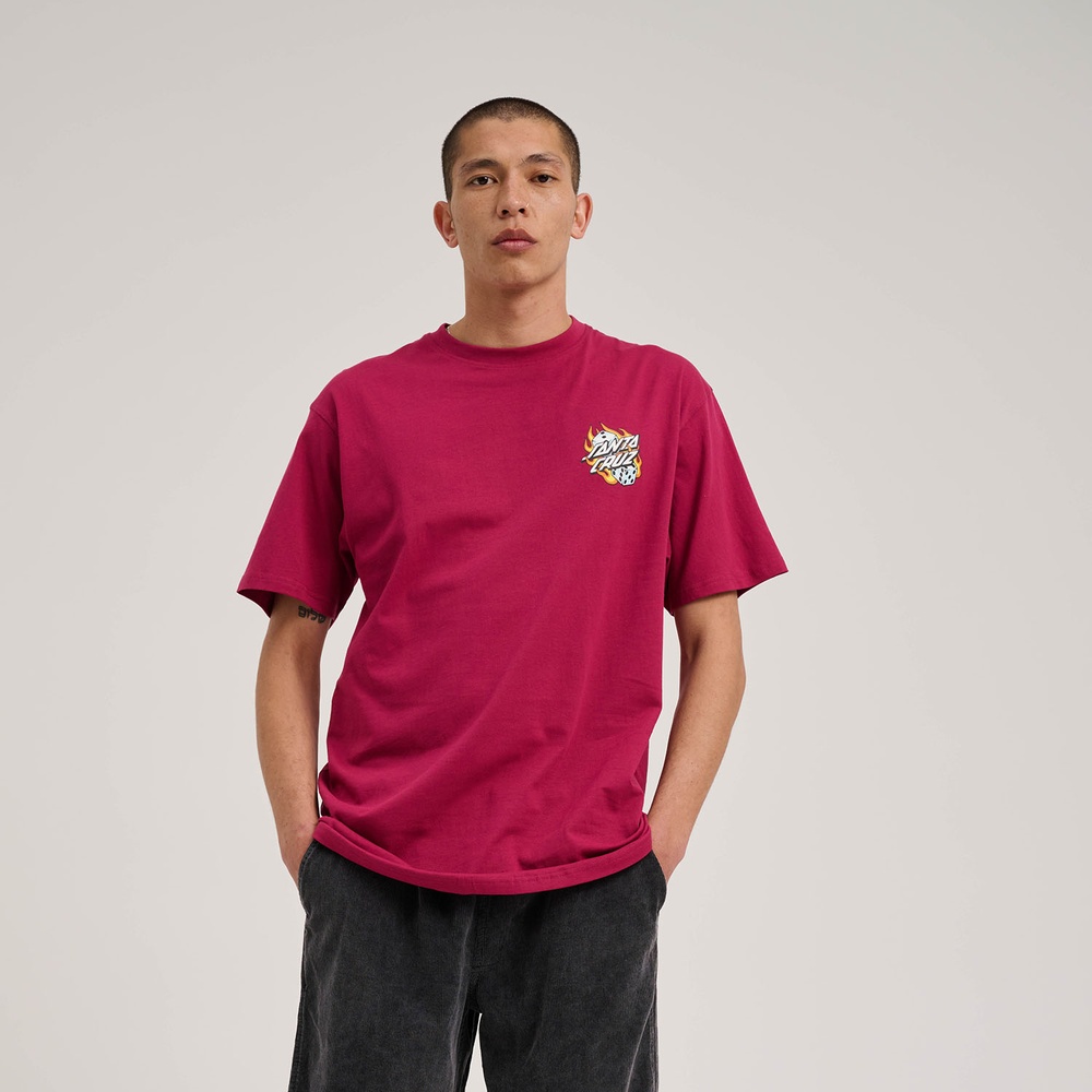 SantaCruzFlamingDiceDotChestT-ShirtSCM-T3268
