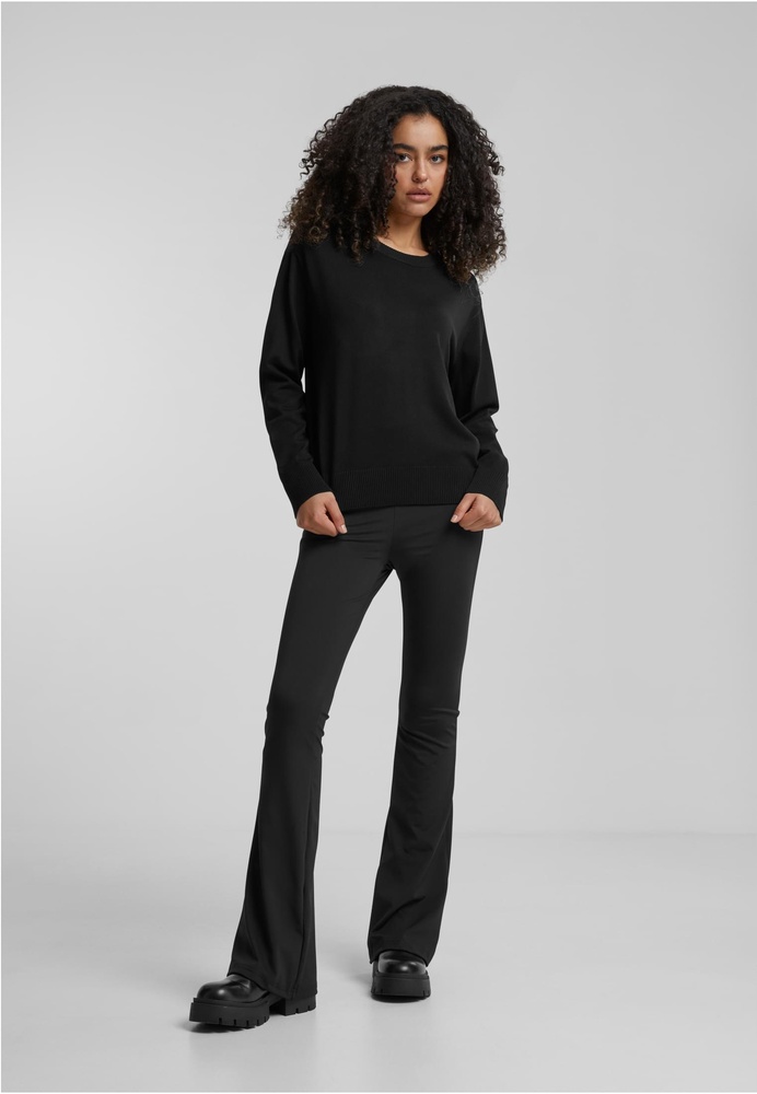UrbanClassicsDamenLadiesKnittedRoundneckSweaterTB6902Black-3XL