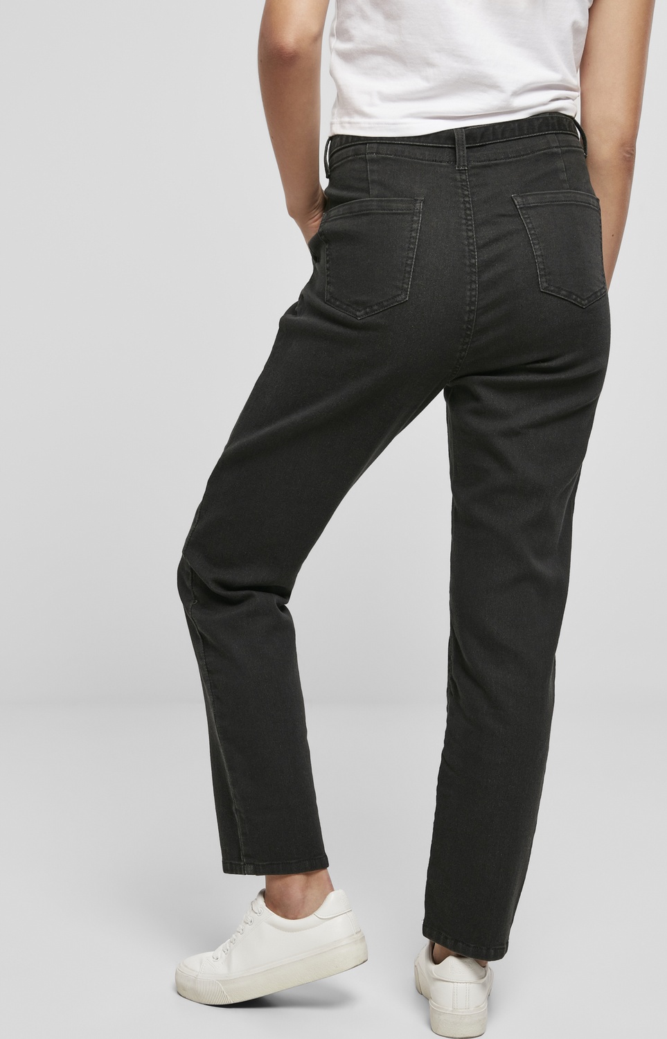 UrbanClassicsDamenHoseLadiesHighWaistKnittedDenimChinoBlack