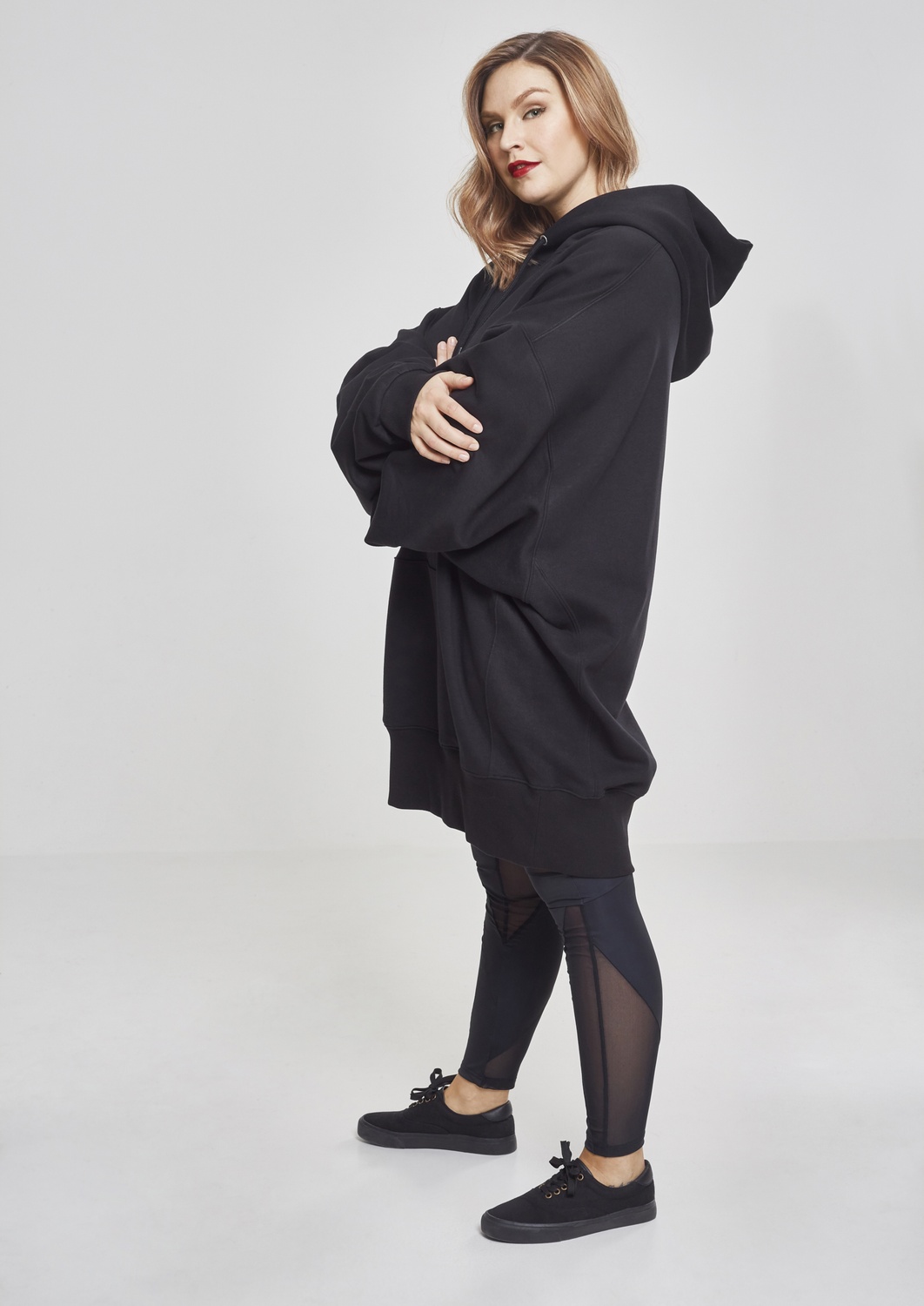 UrbanClassicsDamenHoodieLadiesLongOversizeHoodyBlack
