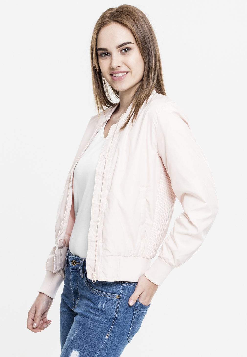 UrbanClassicsDamenBomberJackeLadiesLightBomberJacketLightPink-L