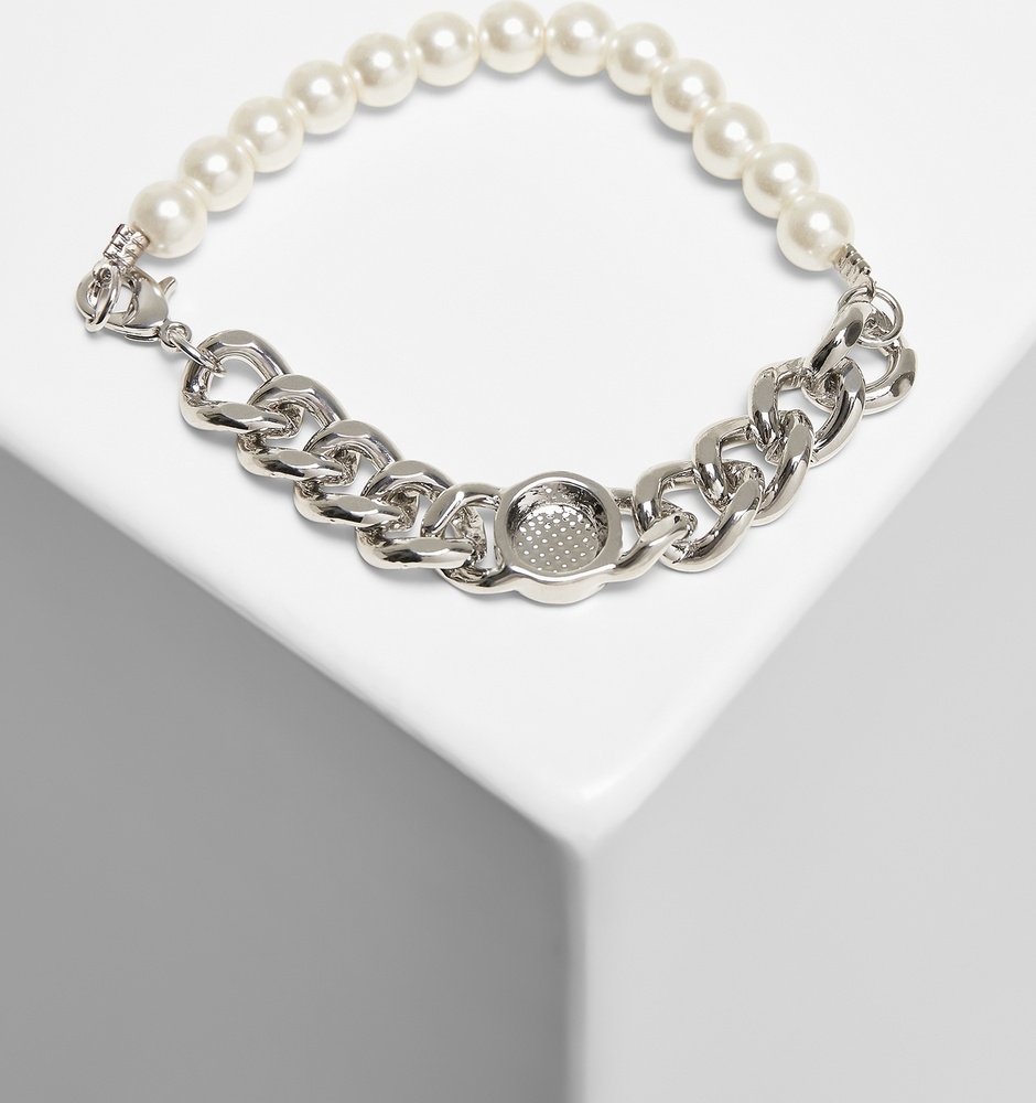 UrbanClassicsArmbandPearlFlatChainBraceletSilver
