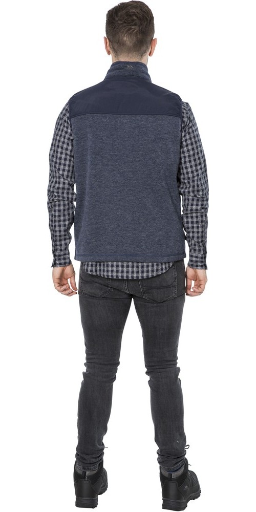 TrespassWesteLeafminer-MaleFleeceGiletAt300NavyMelange-L