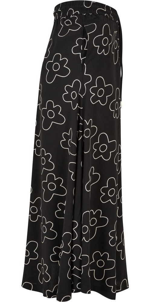 UrbanClassicsDamenLadiesViscoseMidiSkirtBlackflower-3XL