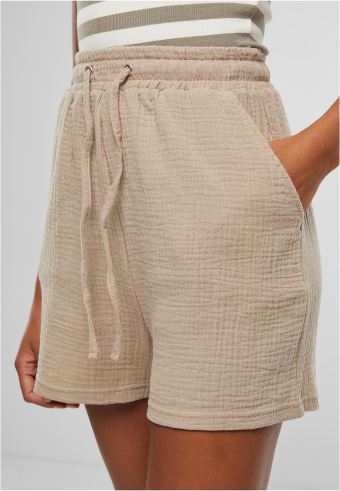 UrbanClassicsDamenLadiesMusselinShortsTB7467Chalkdust-3XL