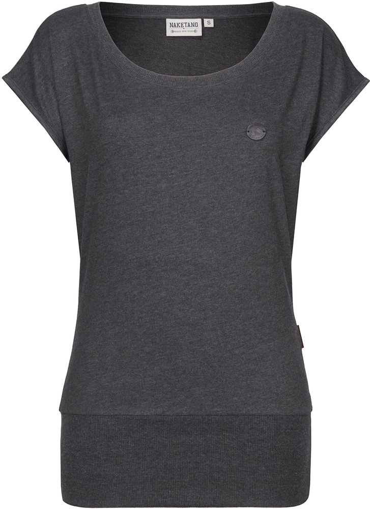NaketanoDamenT-ShirtWolle1801-0002AnthraciteMelange-XS