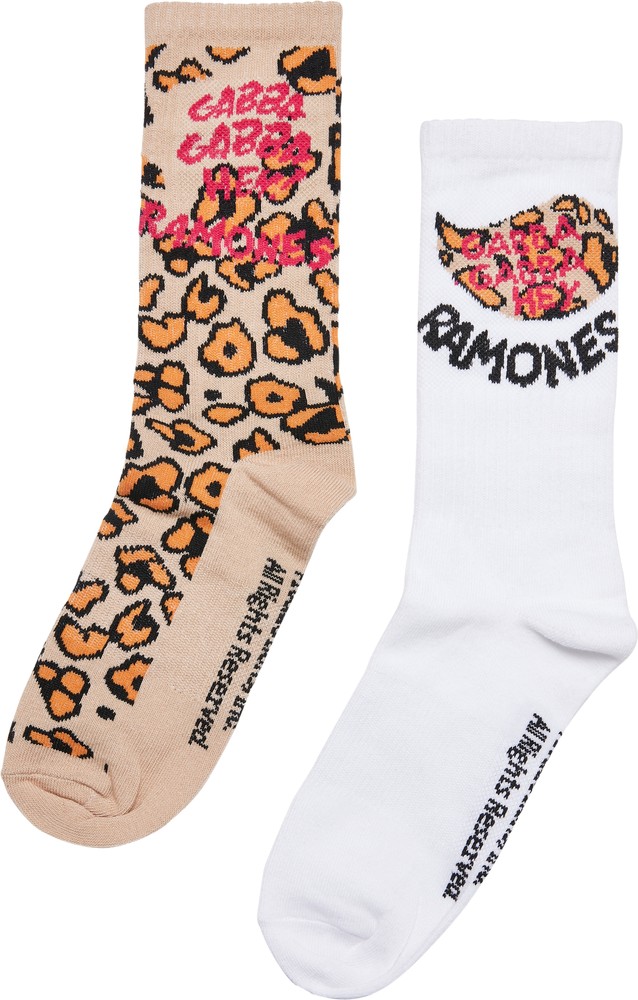 MerchcodeSockenRamonesLeoSocks2-PackLeoAopOffwhite