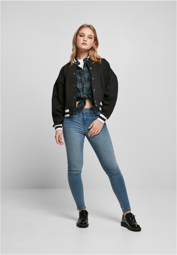 UrbanClassicsDamenJackeLadiesOversizedCollegeSweatJacketBlack