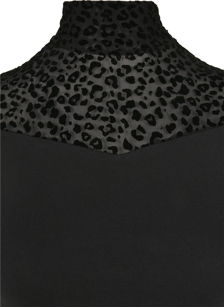 UrbanClassicsDamenT-ShirtLadiesFlockLaceTurtleneckTee