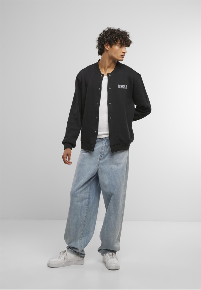 MisterTeeJackeLosAngelesEmbHeavyTonalCollegeJacketMT3918Black-3XL