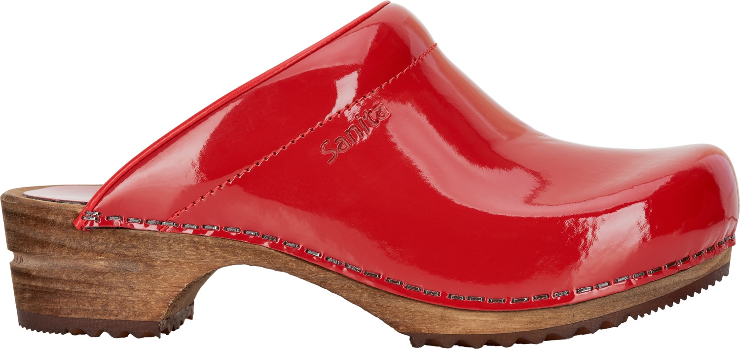 SanitaDamenOffenerClogWood-ClassicPatentOpenRed-35
