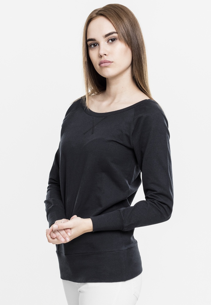 UrbanClassicsDamenPulloverLadiesWideneckCrewneckTB607Black-3XL