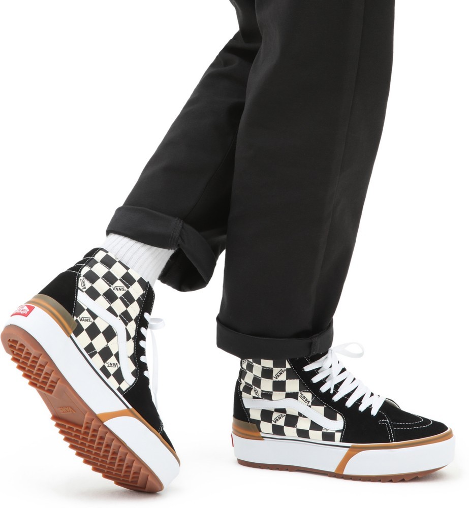 VansUnisexLifestyleClassicFTWSneakerUaSk8-HiStackedCheckerboardMultiTrueWhite