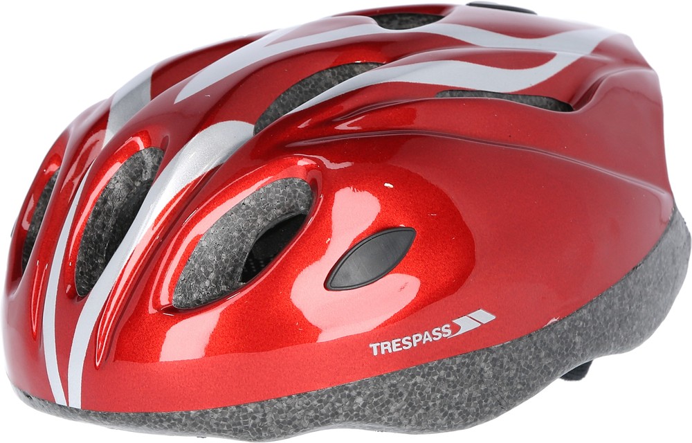 TrespassFahrradhelmTanky-YouthsCycyleSafetyHelmetMetallicRed