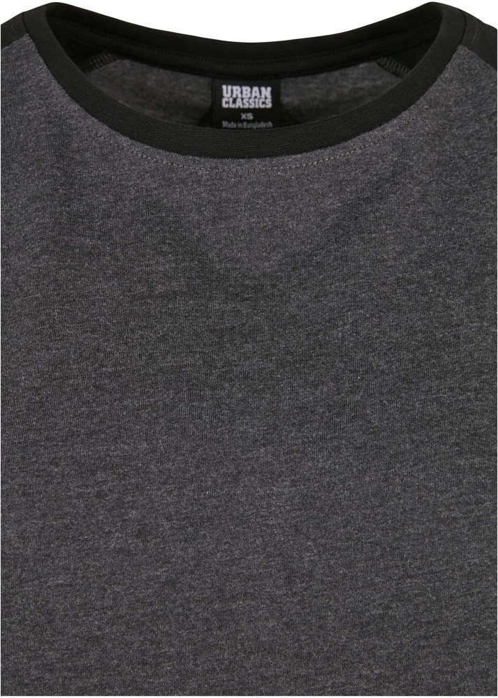 UrbanClassicsDamenKleidLadiesContrastRaglanTeeDressCharcoalBlack