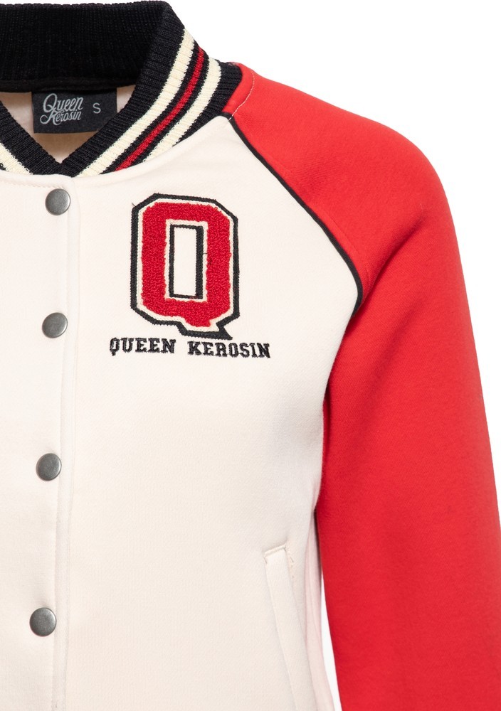 QueenKerosinDamenQCollegeSweatjackeRot-3XL