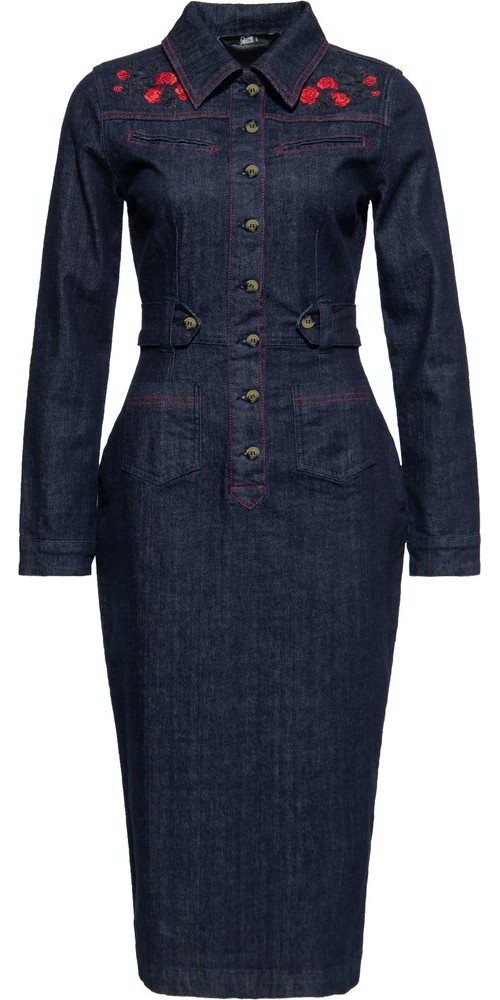 QueenKerosinWesternPencilKleidQKI26011Denim