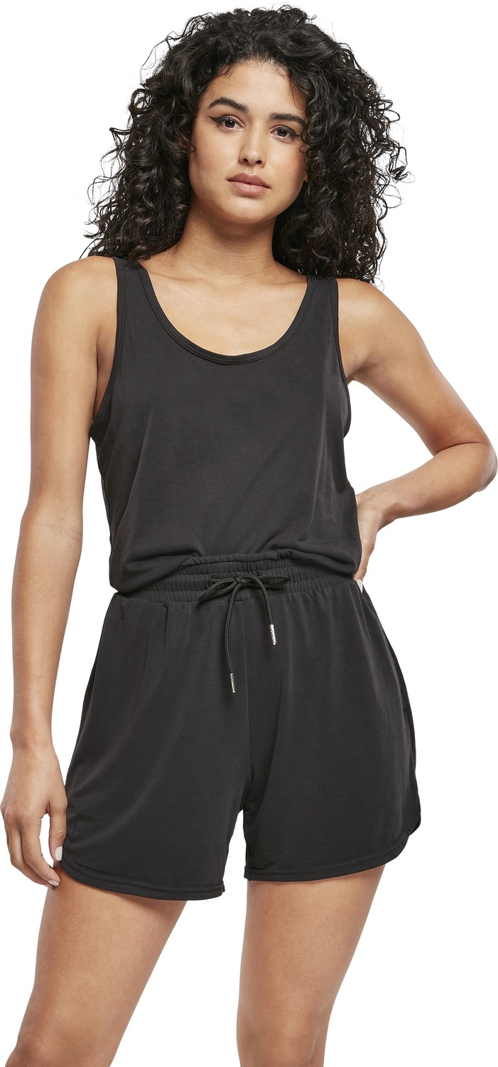 UrbanClassicsDamenOverallLadiesShortSleevlessModalJumpsuitBlack