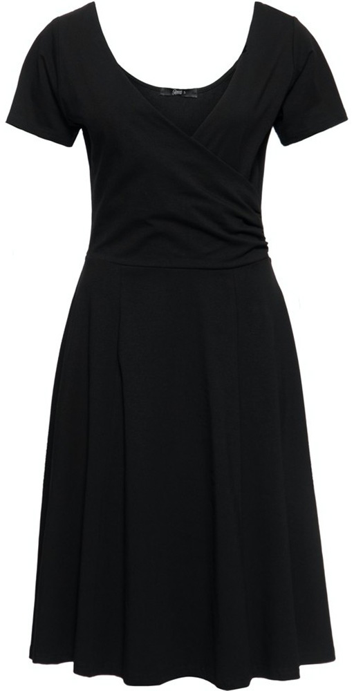 QueenKerosinDamenSwingKleidinWickel-OptikSchwarz