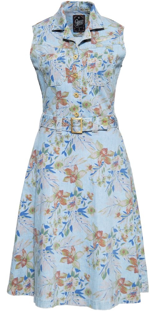 QueenKerosinDenimWorkwearSwingKleidQKU26014Hellblau