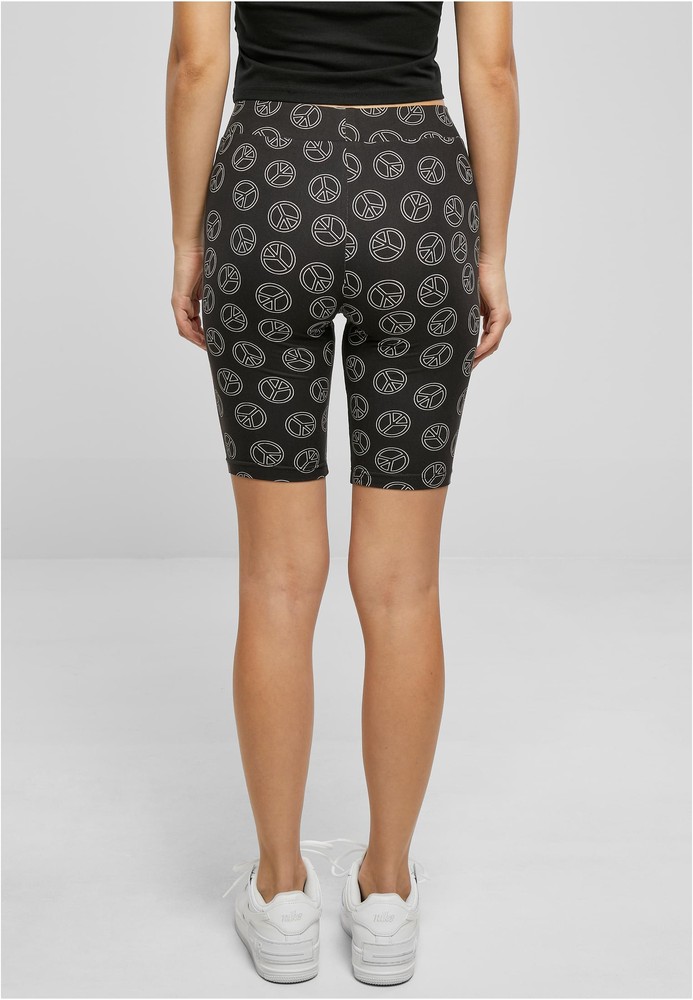 UrbanClassicsDamenLadiesSoftAOPCycleShortsBlackpeace-3XL