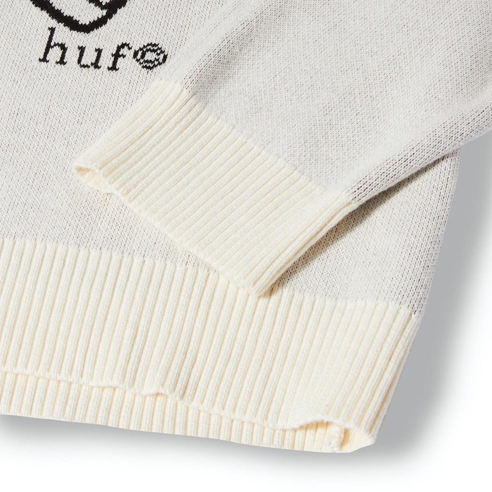 HUFBadNewsPulloverKN00463Bone-S