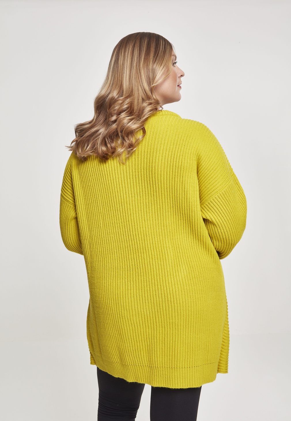 UrbanClassicsDamenPulloverLadiesWrappedSweaterLemonMustard-3XL