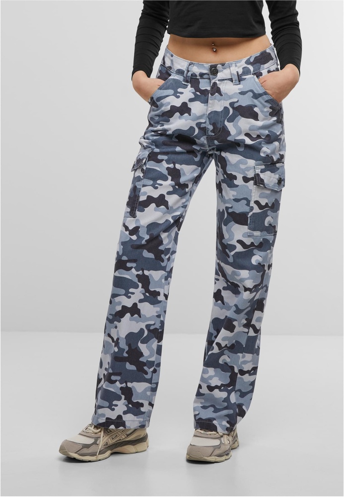 DEFDamenJeanshoseStraightFitJeansDFLJS197BlueCamo-L