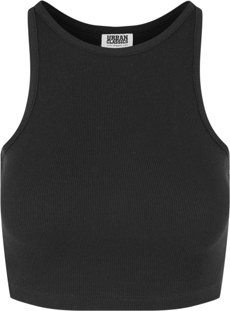 UrbanClassicsDamenLadiesOrganicCroppedRibTop2-PackTB6185AWhiteBlack-3XL