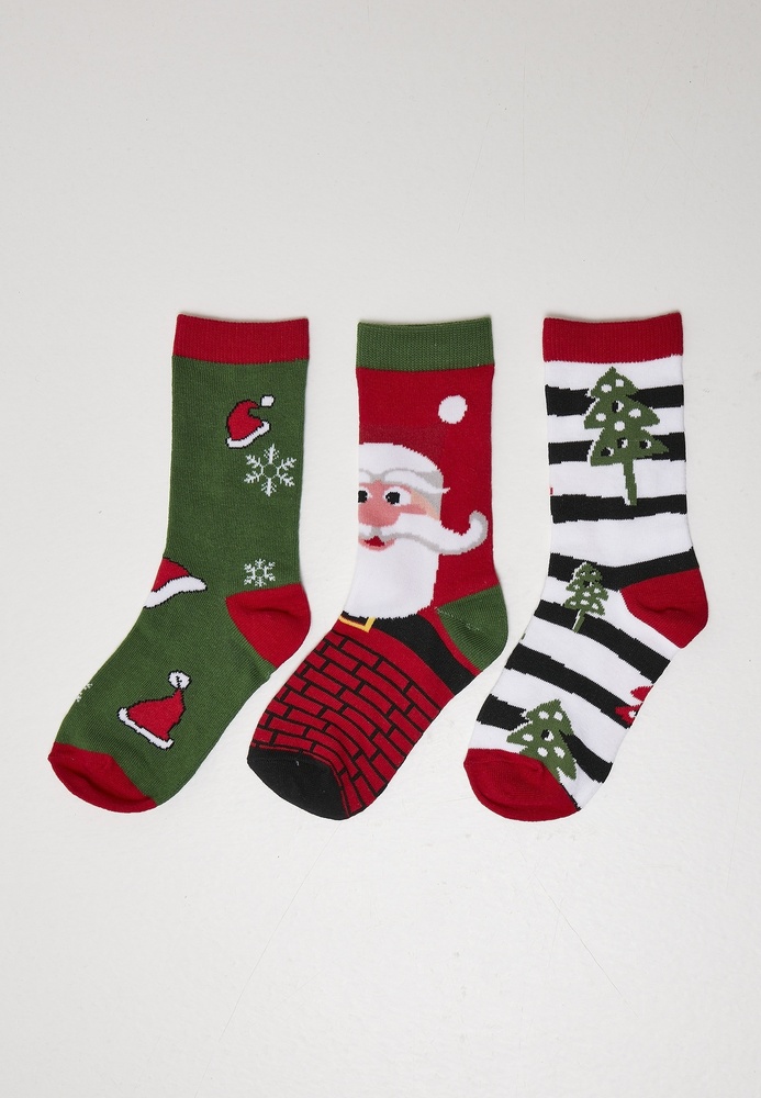 UrbanClassicsSockenStripeSantaChristmasSocks3-PackMulticolor