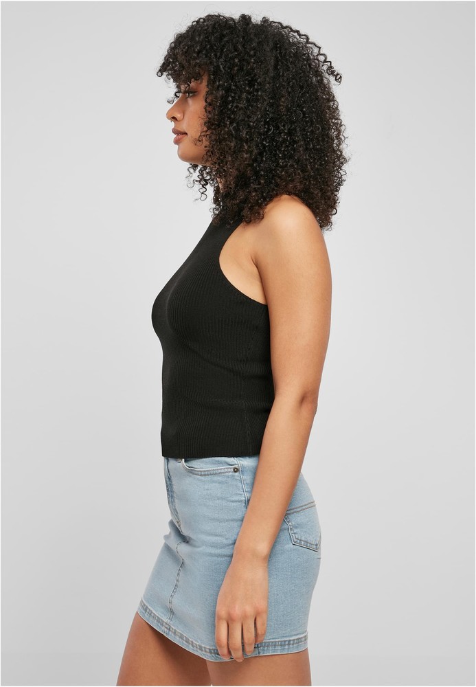 UrbanClassicsDamenShirtLadiesShortRibKnitTurtleneckTopBlack-3XL