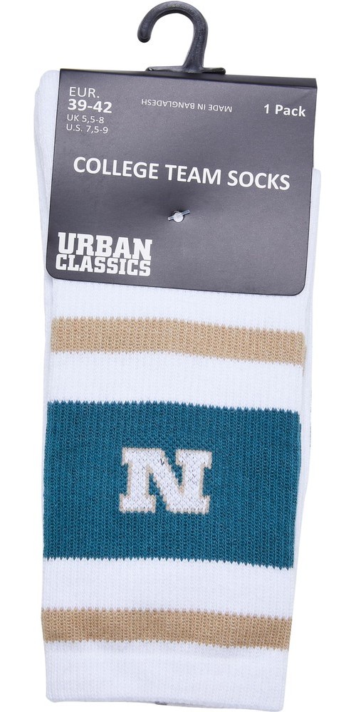 UrbanClassicsSockenCollegeTeamSocksUnionbeigeBottlegreenWhite-43-46