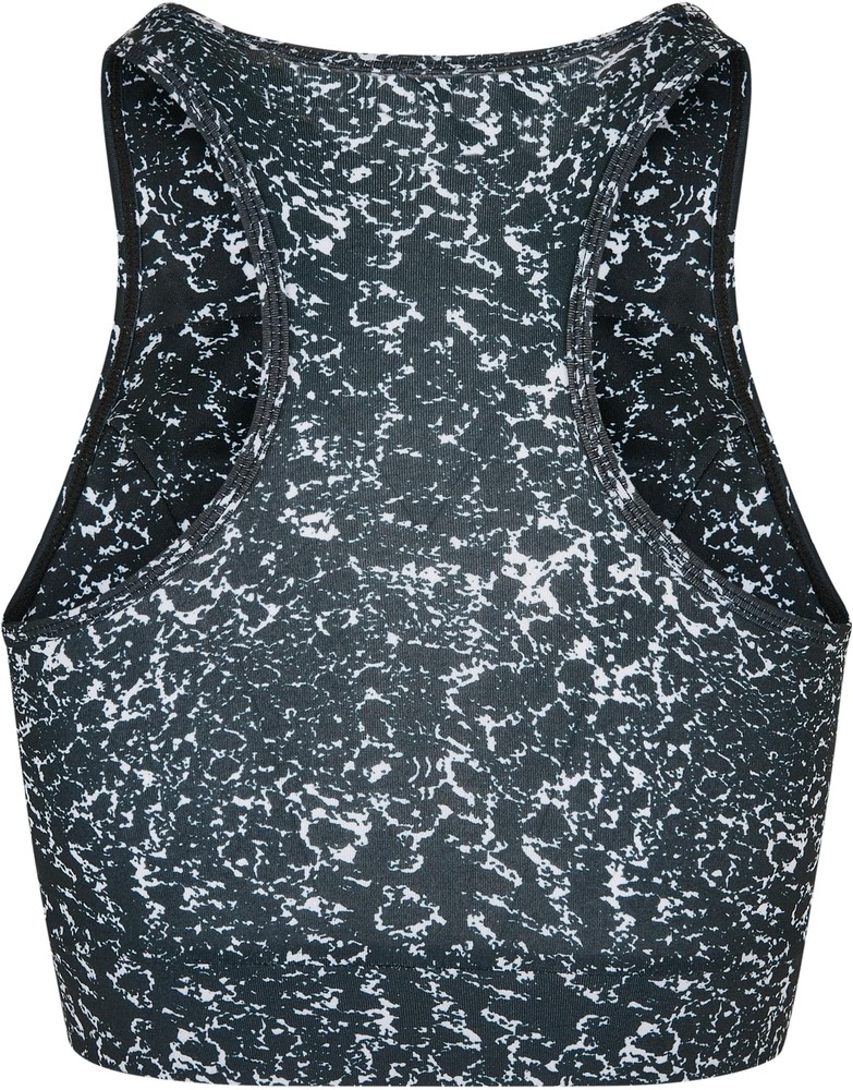 UrbanClassicsDamenBHLadiesTieDyeSportsBraBlackWhite