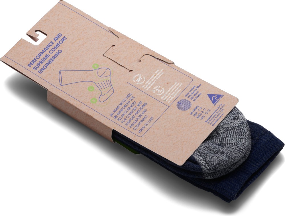 BlundstoneSockenNavyandMarlMid-WeightMerinoWoolSocks