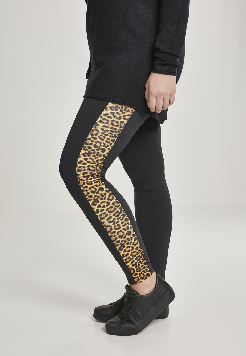 UrbanClassicsDamenLeggingsLadiesSideStripedPatternLeggingsBlackLeo-3XL