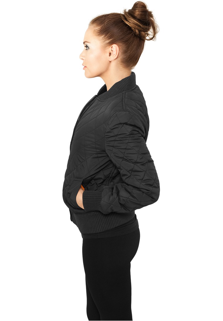 UrbanClassicsDamenLeichteJackeLadiesDiamondQuiltNylonJacketBlack